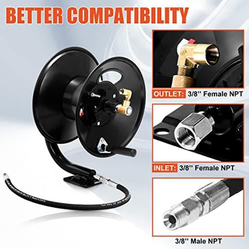 Tool Daily Pressure Washer Hose Reel & Adapter Set