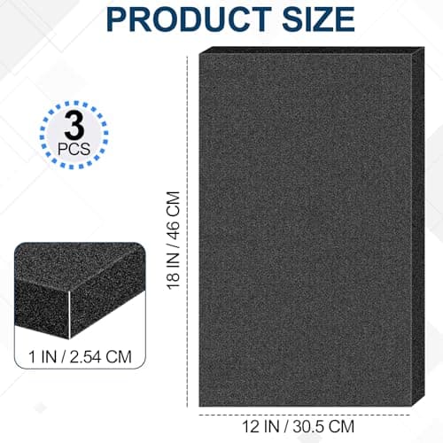 MYFAMIREA 3 PCS High Density Foam Pads for Case, Tool Game Box, Camera, Jewelry, DIY Craft, Black