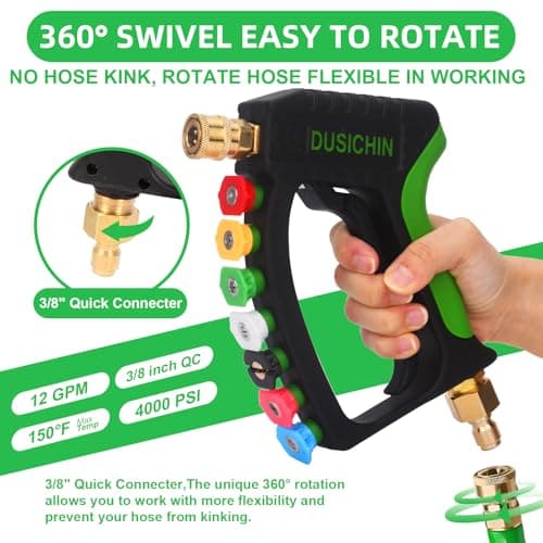 DUSICHIN 4000 PSI Foam Cannon Pressure Washer Gun Kit, Dual Tip Soap Lance, 7 Sprayer Nozzles