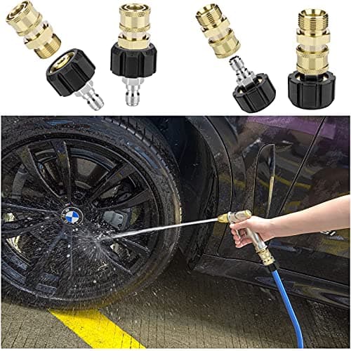 2 Pair M22 Pressure Washer Adapter, 1/4" Quick Connect, Fit 5000 PSI Nozzles & Hoses