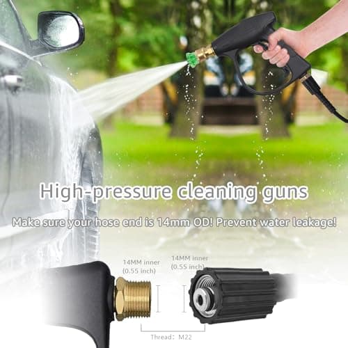Concise High Pressure Wash Gun Title: 3000 PSI Power Wash Gun with Quick Connect Fittings and Nozzle Tips for Gardens