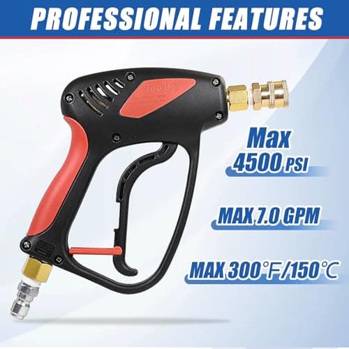 TOOLCY 4000 PSI Short Pressure Washer Gun with Swivel and 3/8" Male Plug