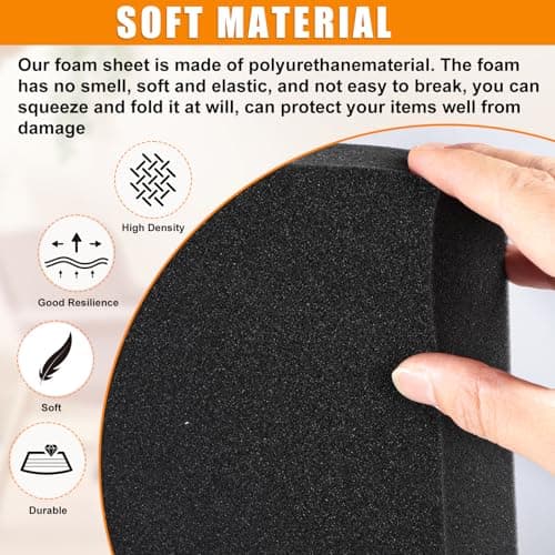 16x12x2 Inch Cuttable Polyurethane Foam Pads for Tool Box and Cases