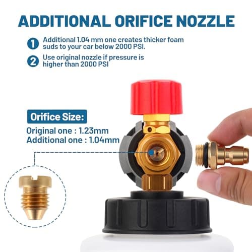 DUSICHIN Car Wash Foam Cannon Quick Connect Gun 1/4 Inch Pressure Washer Nozzle Tips Car Cleaning Tool