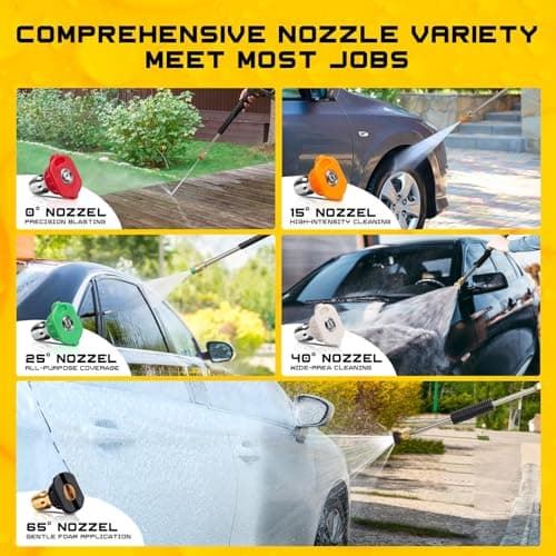 Gas & Electric Pressure Washer 1L Snow Foam Cannon Kit with 5 Nozzle Tips & Quick Connector
| Professional Snow Foam Cannon Kit 1L for Gas & Electric Pressure Washers
| 1L Bottle Snow Foam Cannon with 5 Nozzle Tips & Quick Connector for Pressure Was