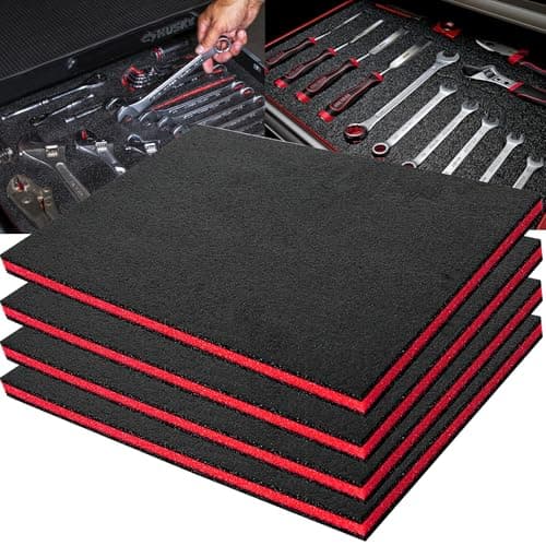 Kaizen Organizer Sheets, 4Pack 16x12x1 Inch Foam Inserts for Toolboxes