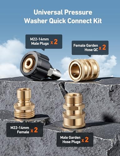 AstroAI Pressure Washer Quick Connect Kit: M22 14mm Swivel Adapters