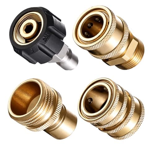 Selkie 8-Pack 14mm to 3/8" Quick Connect Fittings & 3/4" to 1/2" Adapter Set for Pressure Washers