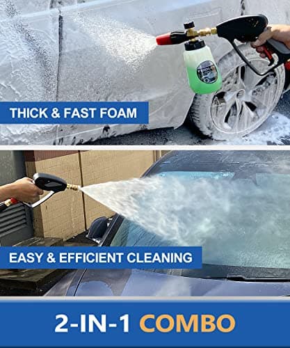 TOOLCY Pressure Washer Kit for Professional Cleaning, Powerful 5000 PSI, 5 Nozzle Tips Included, Quick Connect, Industrial Strength
| TOOLCY Foam Cannon with Pressure Washer Gun, 5000 PSI, 1L Chemical Bottle, Quick Release Nozzle, Ideal for Heavy Du