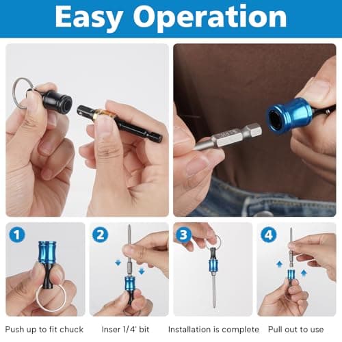12PCS 1/4 Socket Hex Shank Screwdriver Bit Holders, Quick Release for Impact Driver & Drill Bit Keychain Extension Bar
