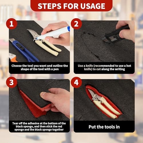 3Pack Cuttable Polyurethane Foam Sheets for Drawer Liner and Storage Organizer - RED&BLACK (16X12X2)  
3Pack Polyethylene Tool Foam Sheets for Toolbox Storage - RED&BLACK (16X12X2)  
Polyurethane Foam Sheets for Kaizen Organizing Drawer Liners - RED&