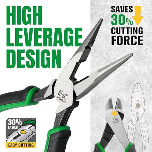 SK Premium 5-Piece Pliers Set: 8" Long Nose, 9.5" Linesman, 8" Slip Joint, 8" Diagonal, 10" Groove Joint, EVA Foam Organ