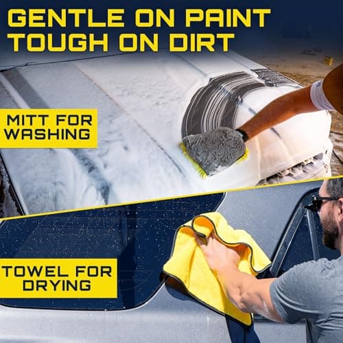Foam King™ Car Wash Foam Gun & Microfiber Mitt, Garden Hose Attachment