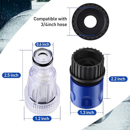 Blue Quick Connect 3/4" Pressure Washer Hose Adapter for PW909103K