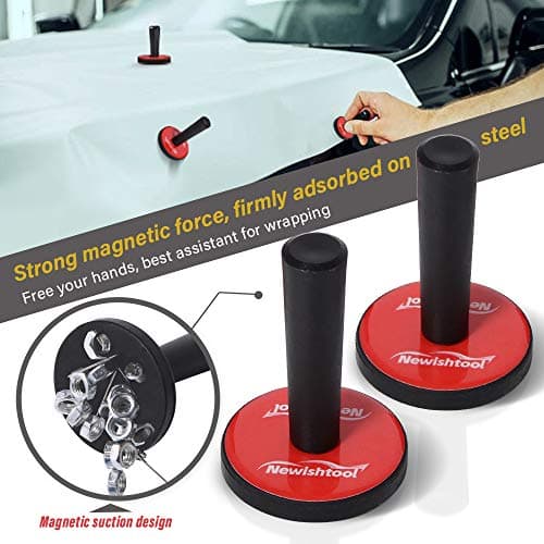 Newistoh Tool Kit with Heat Gun, Car Wrap Tools, Felt Squeegee, Tucking Tool, Gloves, Magnets Holder