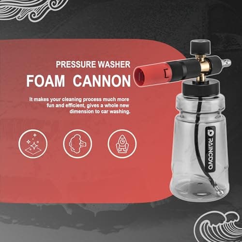 Thick Snow Foam Lance for Pressure Wash, Adjustable Soap Cannon 1/4 Inch Quick Connect