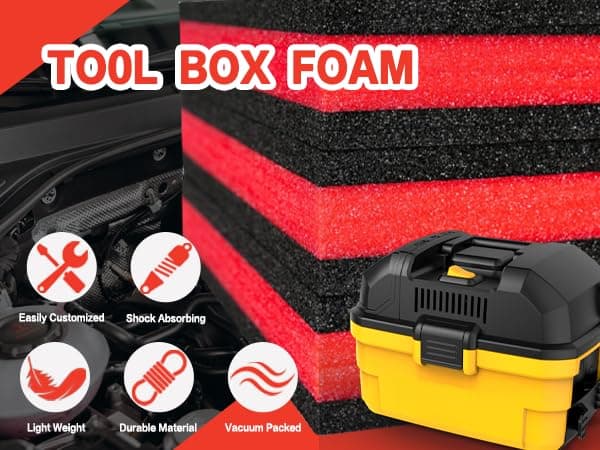 Kaizen Organizer 4 Pack Tool Box Foam Inserts 17 X 12 X 1 Inch for Cases
| Polyethylene Storage Sheets for Toolbox Hard Case - 4 Pack 17 X 12 X 1 Inch Tool Shadow Foam Inserts
| Kaizen Organizer Tool Box Foam Inserts - 4 Pack 17 X 12 X 1 Inch for To