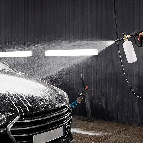 High-Pressure Washer Foam Cannon 1/4" Quick Connect, 5 Nozzle Tips, M22 Inlet Connector
