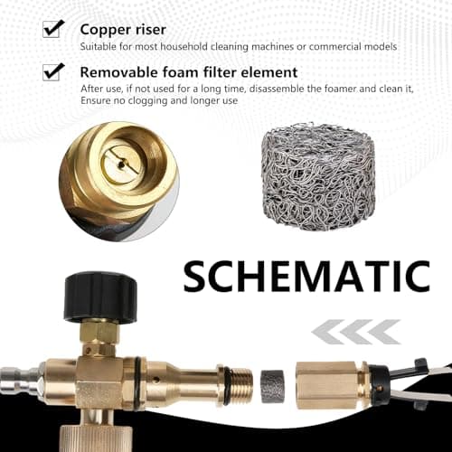 Orifice Foam Cannon - 4 PCS 1.1mm Orifice Universal Foam Cannon Tool for Daily Use with Brass Threaded Nozzle and Mesh Filter
| Orifice Foam Cannon - 4 PCS 1.1mm Nozzle Tip for Snow Bubble Spray Guns Suitable for Daily Foam Cannon Applications
| Ori