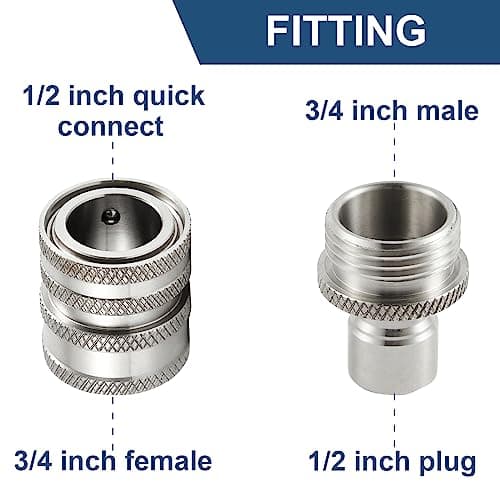 Stainless Steel Pressure Washer Quick Connect Kit, 8 Pack