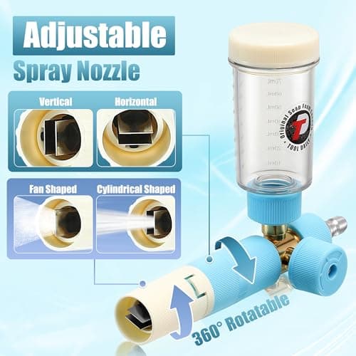 Original Soap Cannon with Dual Connector for Pressure Washer
| 5 Power Washer Nozzle Tips for Foam Cannon
| 1/4 Inch Quick Connect Foam Cannon for Pressure Washers