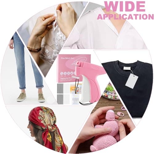 Stitchy Gun for Quick Clothing Fixes, Pink Includes 5 Needles & 2000 Fasteners
