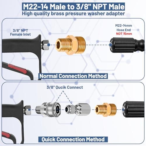 11 Pack 3/8" NPT Quick Connect Pressure Washer Fittings & Adapters