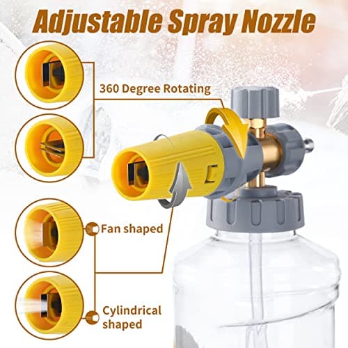 Adjustable Foam Blaster from Tool Daily - Versatile Snow Foam Lance with M22 and 1/4 Inch Quick Connect for Vehicle Cleaning
| Tool Daily Snow Foam Lance - 1.5 Liter Capacity, 1.1mm Nozzle for Precise Cleaning, Versatile Application
| Tool Daily Sno
