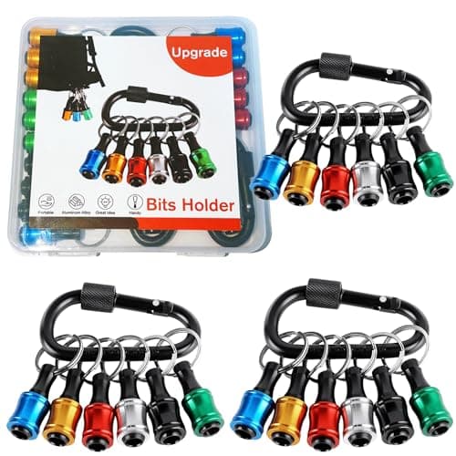 12PCS 1/4 Socket Hex Shank Screwdriver Bit Holders, Quick Release for Impact Driver & Drill Bit Keychain Extension Bar
