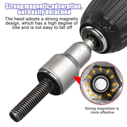 2PCS RV Camper Scissor Jack Socket Bit Set, Magnetic Quick Connect 1/4" Hex Shank Driver Bit
