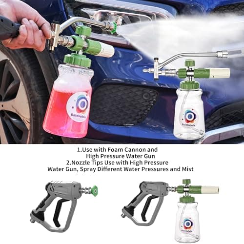Balabulala Pressure Washer Dual Connector Foam Cannon with 5 Nozzles, 3600 PSI