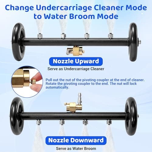 Daily Tool Undercarriage Pressure Washer Attachment - 3600 PSI, 16 Inch, 3 Pieces Extension Wand
| Dual-Function Undercarriage Cleaner with Foam Cannon - 3600 PSI, 16 Inch, Under Car Wash
| 3600 PSI Under Car Wash Water Broom - 16 Inch, Dual-Functio