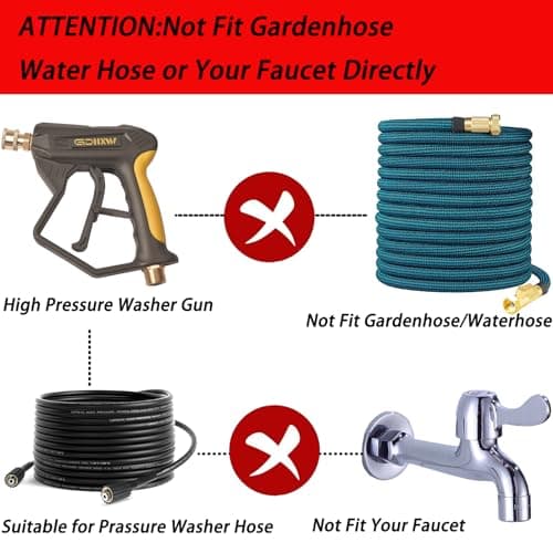GDHXW X-887 High Pressure Washer Gun with Foam Cannon & 7 Nozzles for Car Washing