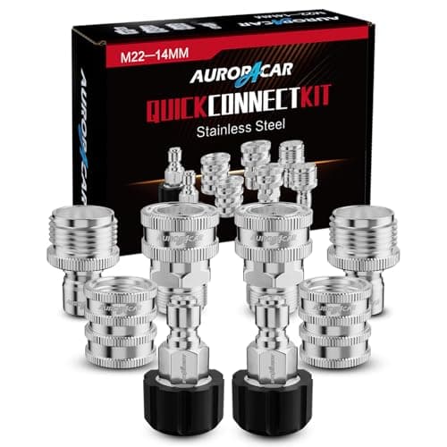 Stainless Steel M22-14mm Quick Connect Kit for Pressure Washers (8 Pack)
