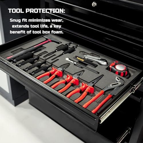 Kaizen Organizers 3Pack 22x18x2 inch Tool Box Foam Inserts for Cases
| Polyethylene Storage Sheets for Toolbox Hard Case, 3Pack 22x18x2 inch
| Tool Shadow Insert for Case, 3Pack 22x18x2 inch Foam Sheets by Kaizen Organizer