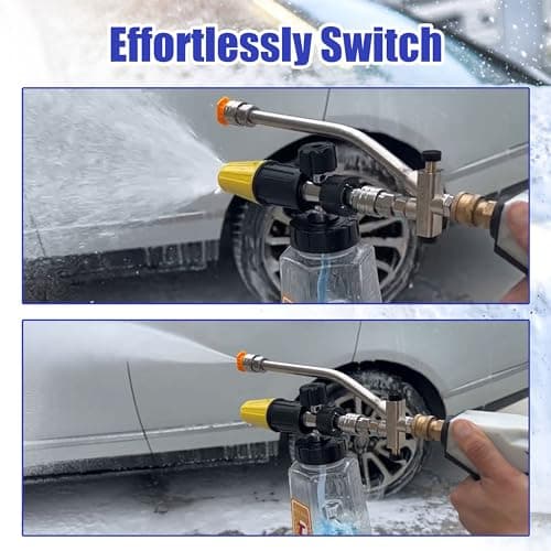 Dual-Connector Foam Cannon Accessory for Pressure Washer, 5 Nozzles, Quick Connect