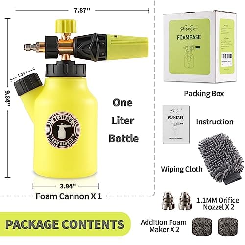High-Pressure 4500 PSI Foam Cannon with 1/4" Quick Connector and Adjustable Nozzle