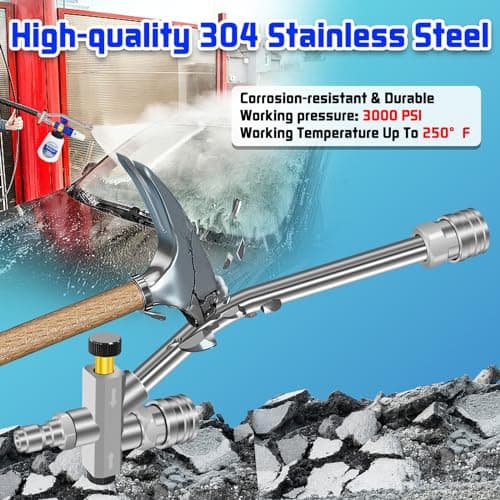 2-Port 1/4" Quick Connect Pressure Washer Wand, Foam Cannon & Cleaner Accessory