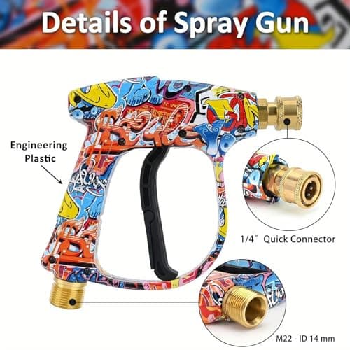 Greenworks Compatible High Pressure Washer Gun 3000 PSI, M22-14 Quick Connect