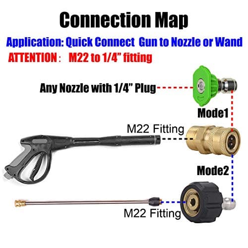 M MINGLE Pressure Washer Adapter Set: Quick Connect Gun to Wand M22