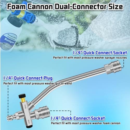 Dual-Connector Pressure Washer Foam Lance with Adjustible Soap Dispenser, 1 Liter