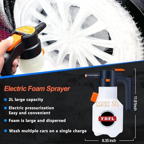 2L Electric Foam Sprayer with USB Charge for Home, Garden, and Car Cleaning