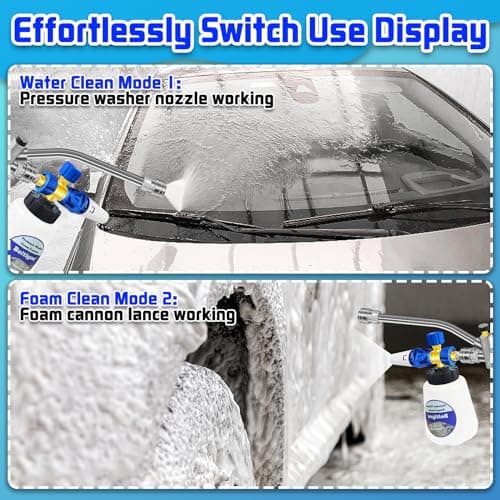 2-Port 1/4" Quick Connect Pressure Washer Wand, Foam Cannon & Cleaner Accessory
