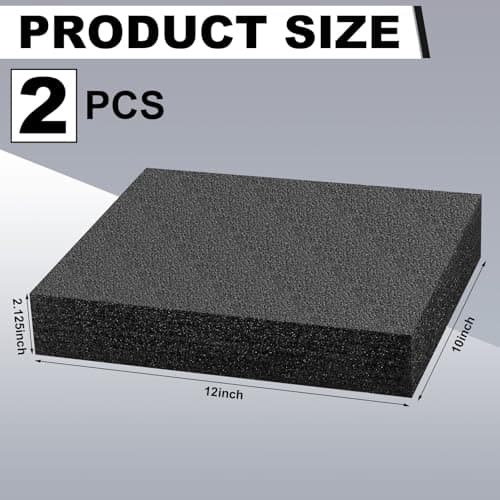 Frienda Black Polyethylene Foam Sheet, 12"x10"x2.125", Cutting Packing Padding