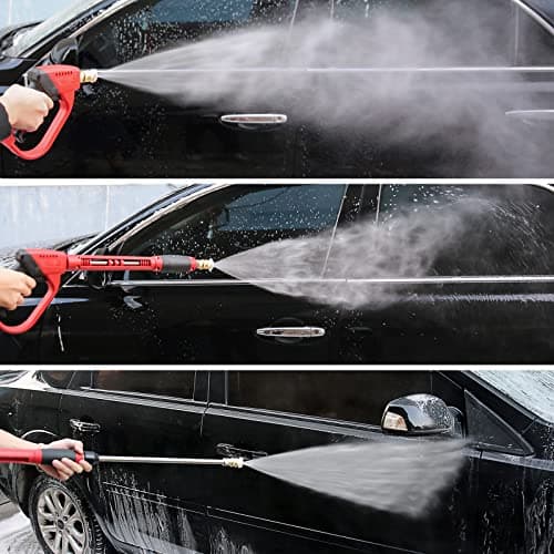 7-Inch Curved 5- Nozzle Tip 5000 PSI Pressure Washer Gun with Extension Wand, M22 Fitting
