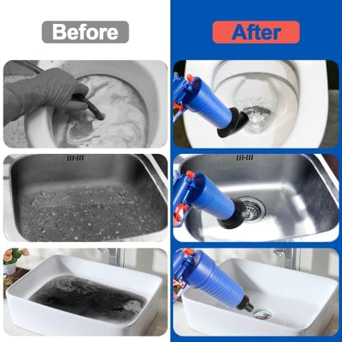 Toilet Plunger, Drain Blaster, Sink Plunger, Drain Clog Remover, Drain Blaster Gun, Toilet Plunger-Blue for Household