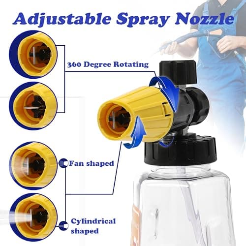 High-Pressure Washing Foam Cannon with Dual-Connector for Soap Tip Attachment
| Dual-Connector Pressure Washer Foam Cannon - 5 Nozzles for Intense Cleaning
| Quick Connect 1/4" Dual-Tip Foam Cannon - Power Washer Sprayer for Heavy Duty Cleaning