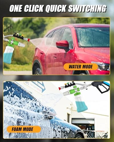 4000 PSI Foam Cannon with Dual Connector & 5 Nozzles, 1/4" Quick Connect