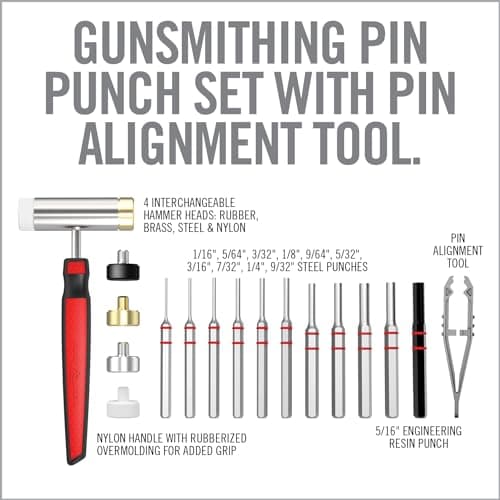 Real Avid Hammer Set & Punch Kit - Gunsmithing Hammer & 4 Tips, Non-Marring Tools