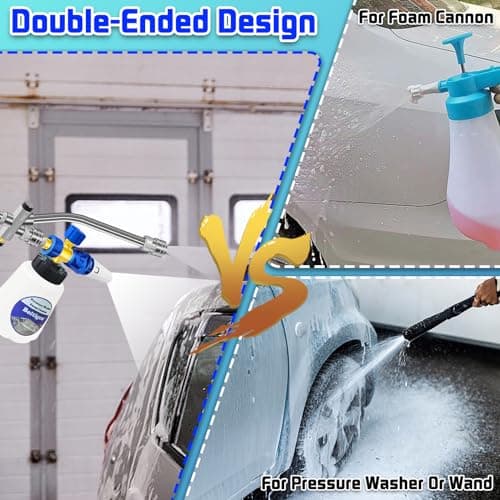 2-Port 1/4" Quick Connect Pressure Washer Wand, Foam Cannon & Cleaner Accessory
